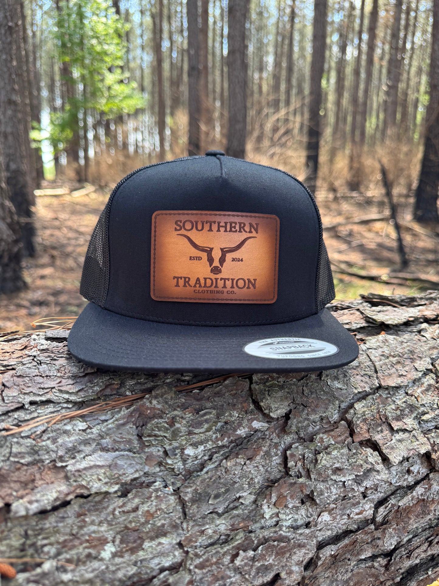 Black Flat Bill Trucker