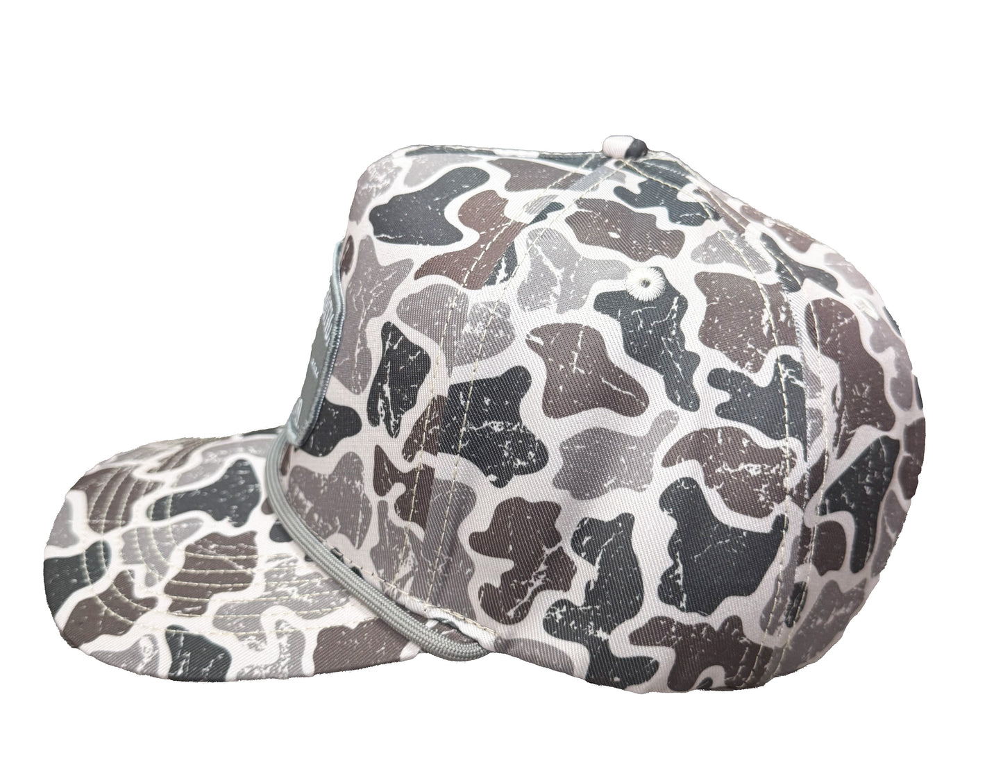 Distressed Grey Camo Rope Cap